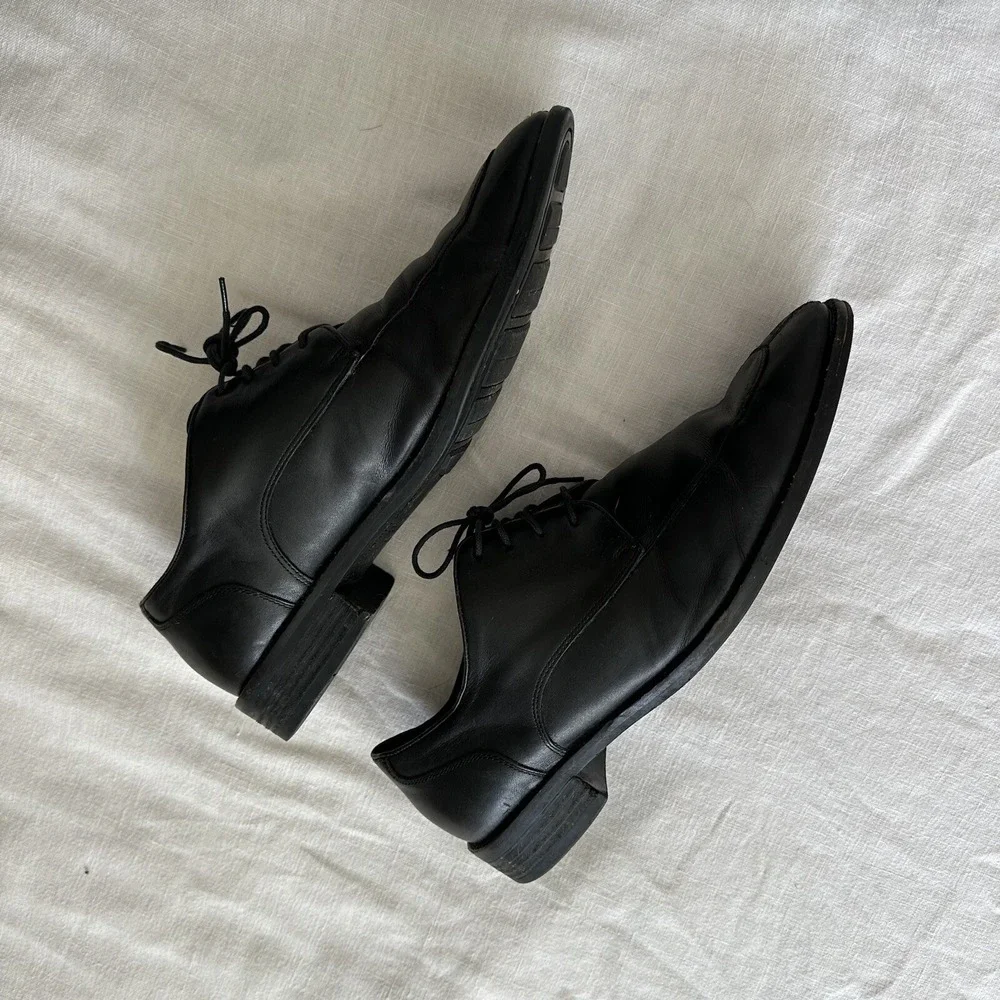 Cole Haan Derby Black Leather Plain‎ Toe Dress Men's Size 10.5 M